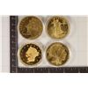 Image 1 : 4 REPLICAS OF US  COINS. EACH IS 1 1/2" PROOF GOLD
