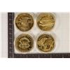 Image 2 : 4 REPLICAS OF US  COINS. EACH IS 1 1/2" PROOF GOLD
