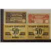 Image 1 : 4 GERMAN COBLENZ NOTGELDS: 1919 FIFTY PFENNING,