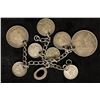 Image 2 : 8 FORIEGN COINS ON JEWELRY LIKE CHAIN: 1956