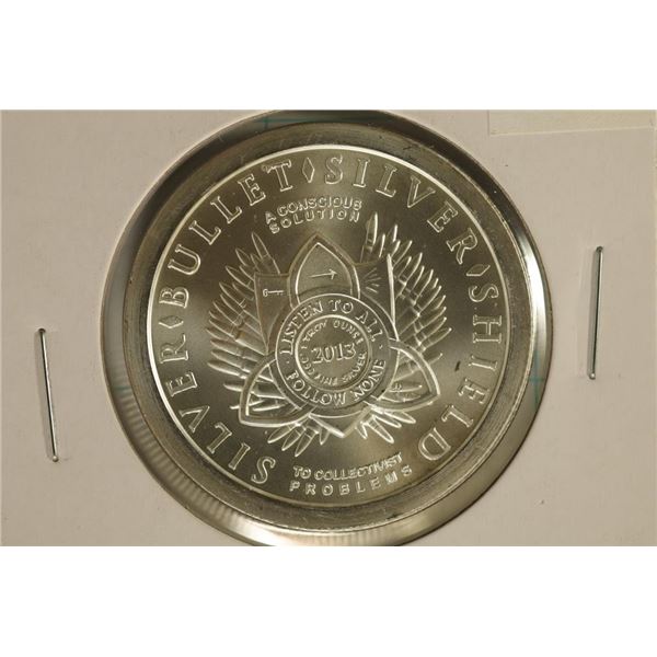 1 TROY OZ .999 FINE SILVER UNC ROUND 2013 SILVER