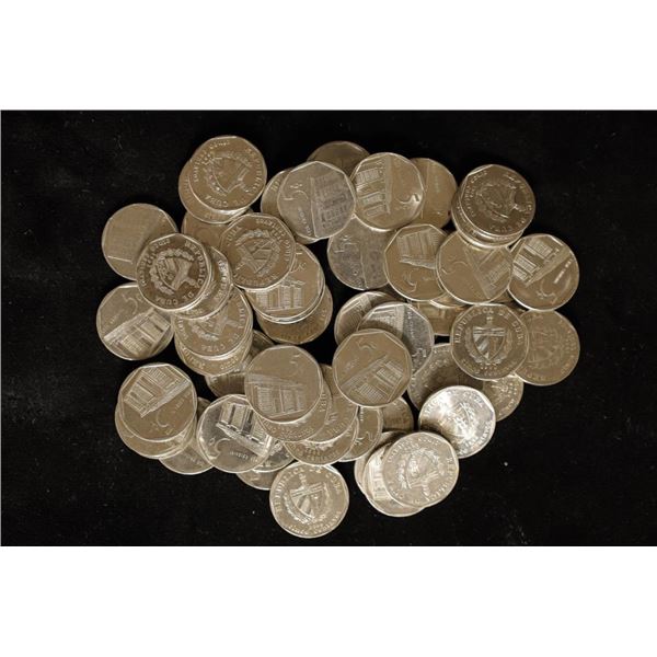 50 CUBA BRILLIANT UNC 5 CENT COINS: 1994-2000