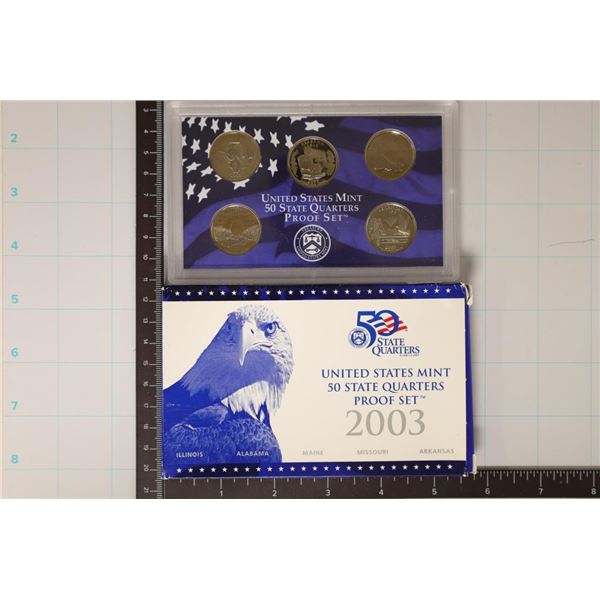 2003 US 50 STATE QUARTERS PROOF SET WITH BOX