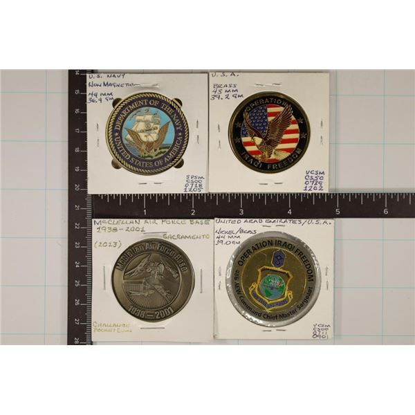 4 U.S. MILITARY 1 3/4  CHALLENGE COINS: KIRKUK AIR