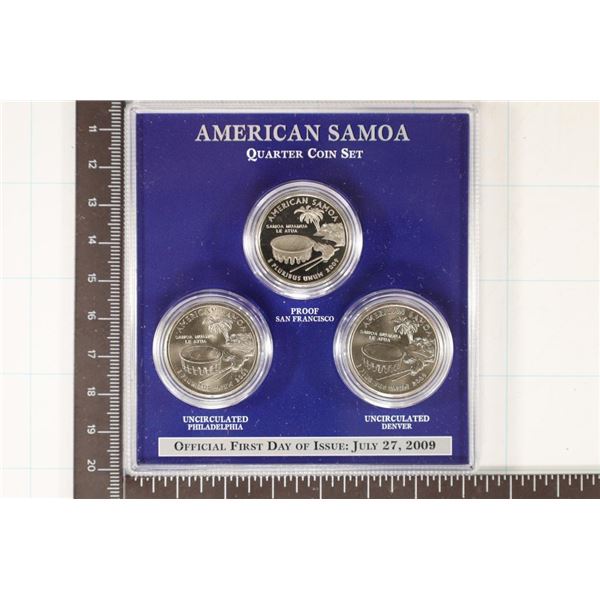 2009-P/D/S AMERICAN SAMOA QUARTER SET IN HARD