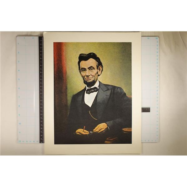 ABRAHAM LINCOLM COLOR PRINT: 11" X 13