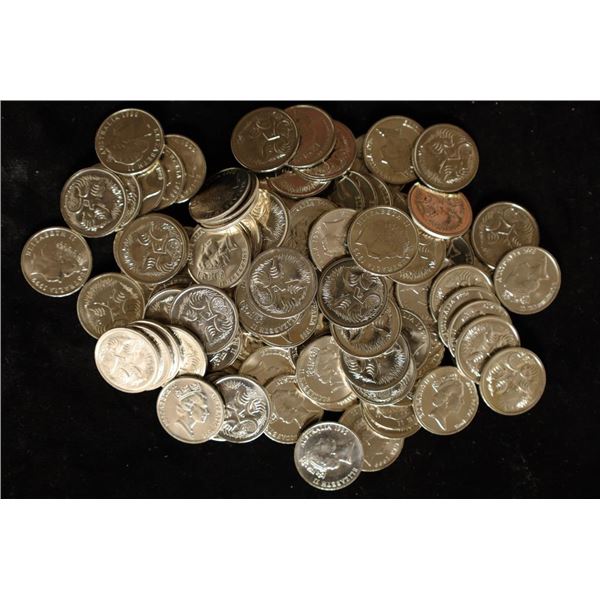 100 ASSORTED 1990'S AUSTRALIA BU 5 CENT COINS