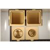 Image 2 : 2 WOODEN COIN THEMED GIFT BOXES. ST. GAUDENS AND