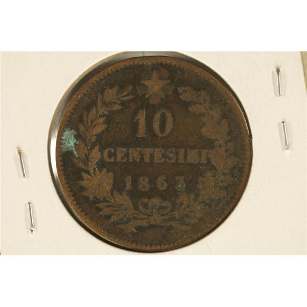 1863 ITALY 10 CENTISIMI