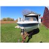 Image 2 : 17' Fiberglass Boat with Merc Cruiser 120 Outboard Motor and Calkins Trailer 