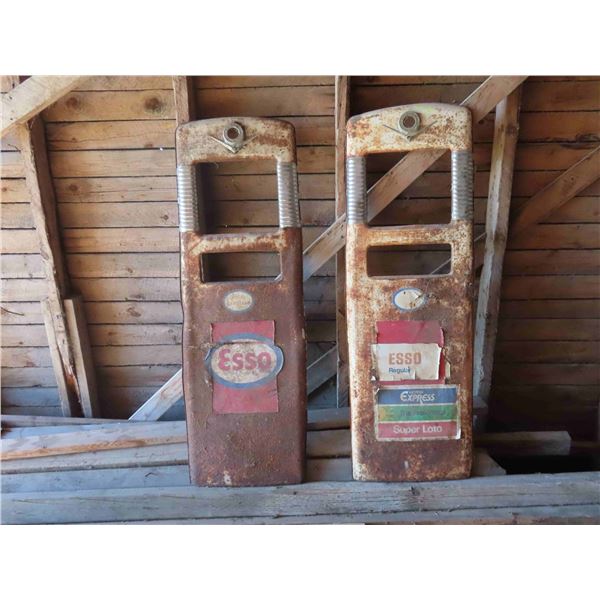 2 Esso Gas Pump Shields 