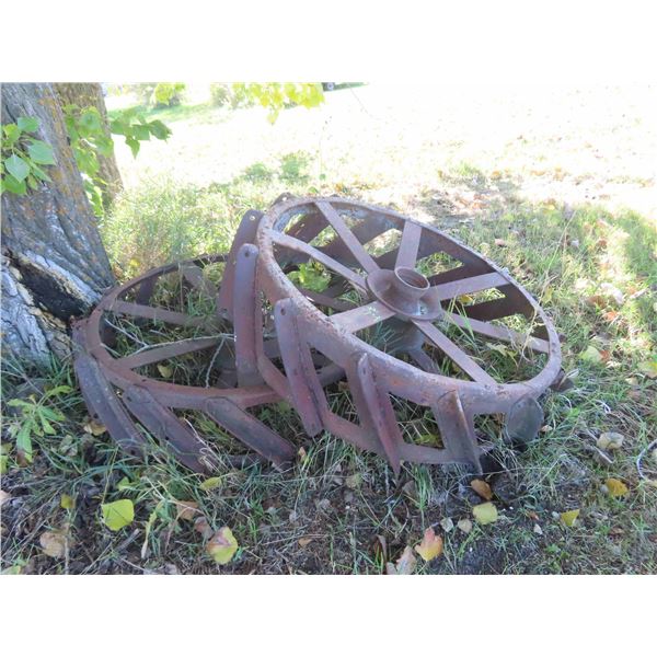 2 Rear Steel Wheels of Fordson Tractor 46'' Across