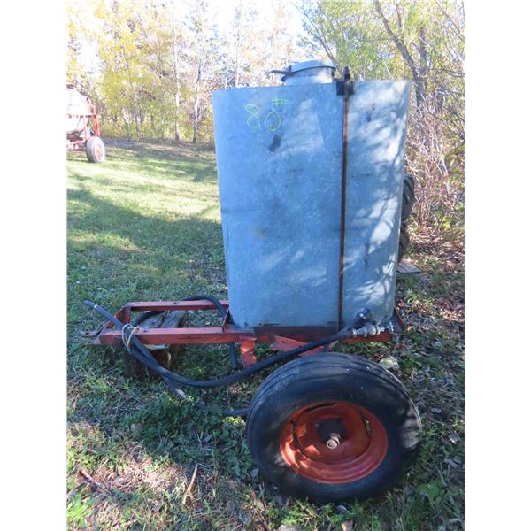 Approx. 100 Gal 2 Wheel Water Tote Tank Trailer