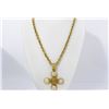 Image 1 : Chanel Gold-tone Meta CC Cross Faux Pearl Pendant Necklace