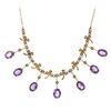 Image 7 : Rare Antique Victorian 14K Gold 14 ctw Oval Amethyst Pearl Fringe Collier Neckla