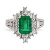 Image 1 : 1.97 ctw Emerald and 1.19 ctw Diamond Platinum Ring