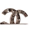 Image 7 : Chanel Black and Silver Pearl CC Rhinstone Brooch