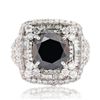 Image 1 : 4.82 ctw Black CENTER Diamond 14K White Gold Ring (7.27 ctw Diamonds)