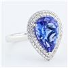 Image 2 : 4.58 ctw Tanzanite and 0.36 ctw Diamond Platinum Ring