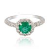 Image 1 : 0.82 ctw Emerald and 0.63 ctw Diamond 14K White Gold Ring