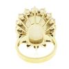 Image 7 : Vintage 14k Gold Oval Cabochon Opal w/ 4.0 ctw Round Diamond Halo Cocktail Ring
