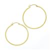 Image 5 : NEW Classic Solid 14K Yellow Gold 1.55" Plain Polished Round Hoop Snap Earrings