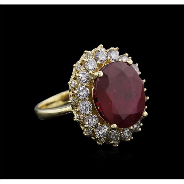 14KT Yellow Gold 8.00 ctw Ruby and Diamond Ring