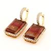 Image 3 : 45.08 ctw Tourmaline and 2.61 ctw Diamond 14K Yellow Gold Earrings