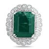 Image 1 : 8.68 ctw Emerald and 0.79 ctw Diamond 14K White Gold Ring