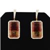 Image 1 : 45.08 ctw Tourmaline and 2.61 ctw Diamond 14K Yellow Gold Earrings