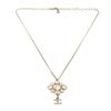 Image 1 : Chanel Silver-toned CC Flower Drop Necklace