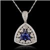Image 1 : 6.51 ctw DARK Tanzanite and 2.32 ctw Diamond 14K White Gold Pendant/Necklace