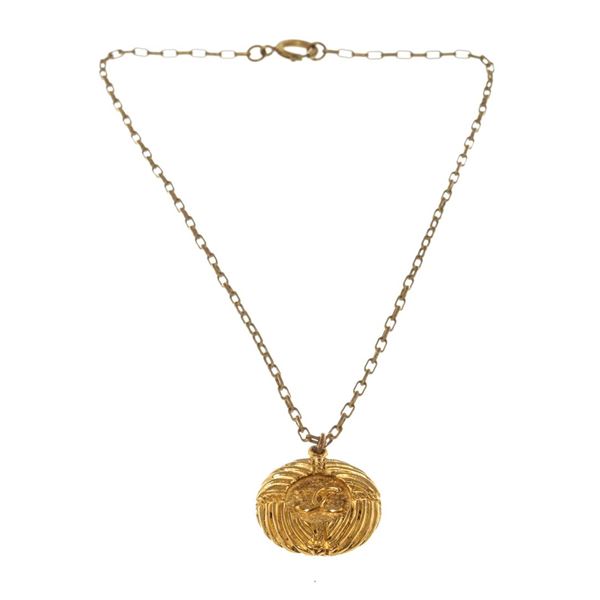 Chanel CC Gold Coco Mark Necklace