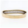 Image 3 : 18K TT Gold 4.25 ctw Pave Set Ideal Cut Diamond Pierced Wavy Hinge Bangle Bracel