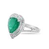Image 2 : 4.19 ctw Heart Shaped Emerald and 0.76 ctw Diamond Platinum Ring (GIA CERTIFIED)