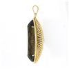 Image 4 : Vintage Retro 14K Gold Large Marquise Smoky Quartz Handmade Open Wire Pendant