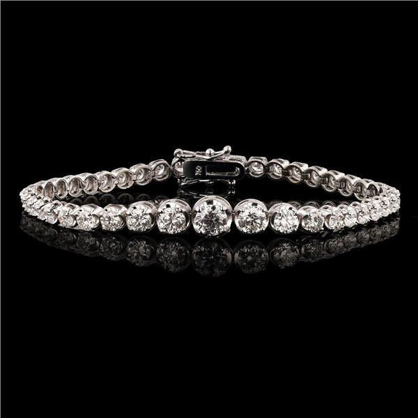 6.15 ctw Diamond 18K White Gold Tennis Bracelet