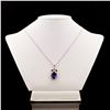 Image 1 : 6.44 ctw Tanzanite and 0.66 ctw Diamond Platinum Pendant