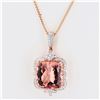 Image 3 : 26.74 ctw Morganite and 0.75 ctw Diamond 14K Rose Gold Pendant