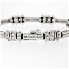 Image 4 : Fancy 14K White Gold 0.72 ctw Diamond Section & Triple Twisted Wire Link Bracele