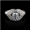 Image 1 : 0.95 ctw SI3 CLARITY E COLOR Diamond Platinum Ring (1.49 ctw Diamonds) EGL USA C