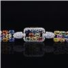 Image 2 : 21.33 ctw Multi Color Sapphire and 1.46 ctw Diamond 14K Yellow Gold Bracelet