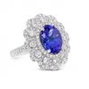 Image 3 : 3.76 ctw Tanzanite and 1.74 ctw Diamond Platinum Ring