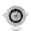 Image 1 : 0.60 ctw Diamond and 0.86 ctw Blue Sapphire Platinum Ring (0.96 ctw Diamonds)