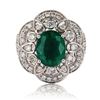 Image 1 : 2.78 ctw Emerald and 0.97 ctw Diamond 18K White Gold Ring