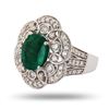 Image 2 : 2.78 ctw Emerald and 0.97 ctw Diamond 18K White Gold Ring