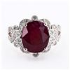 Image 1 : 6.53 ctw Ruby and 0.56 ctw Diamond Platinum Ring (GIA CERTIFIED)