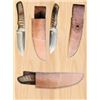 Image 1 : System knife and leather sheath drop point Skinner high carbon steel three and three-quarter blade