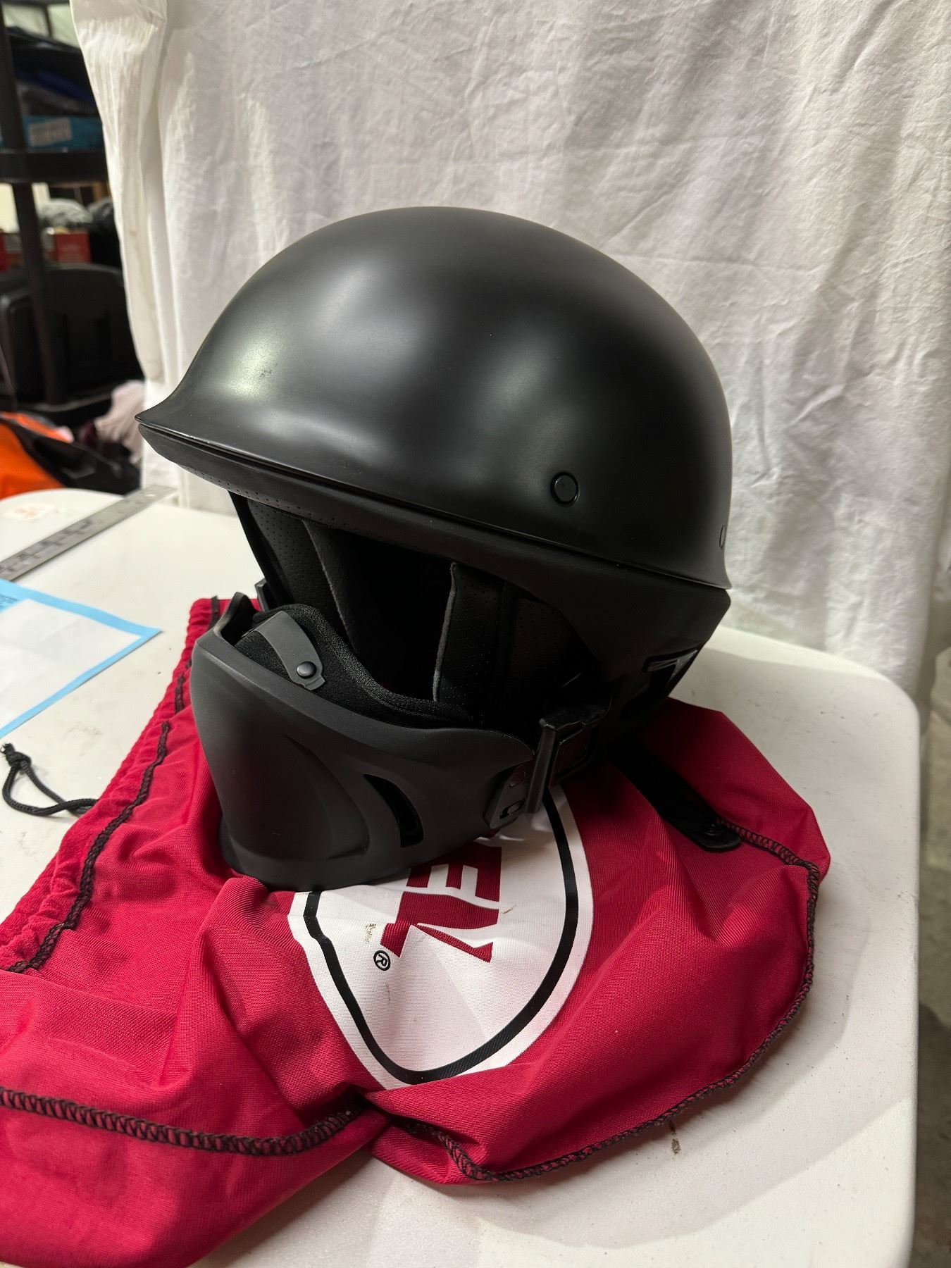 Xl Bell helmet with removable face protection