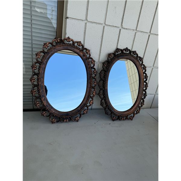 2 vintage ornate mirrors